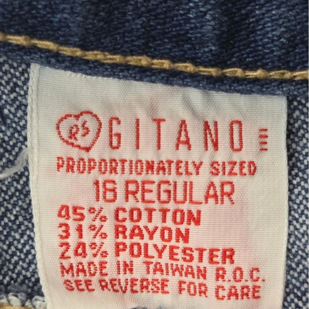 Vintage Gitano Mom Jeans Womens 18 Blue Denim High Rise Tapered Leg 80s Retro